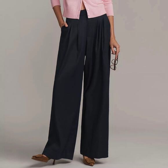 Maeve Pants - NWT Maeve THE AVERY Black Wide-Leg Pleated Trousers, Size 10